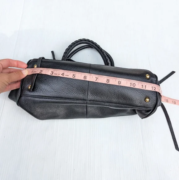 AIMEE gold and black leather handbag - Picture 3 of 10